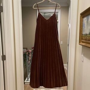 Mes Demoiselles rust velvet slip Dress